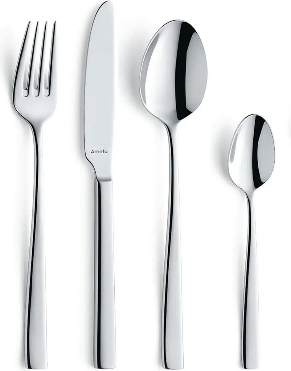Amefa Martin 24-delig Bestekset - 6 Personen - Zilver - Houten Kist - afbeelding 6 van 6