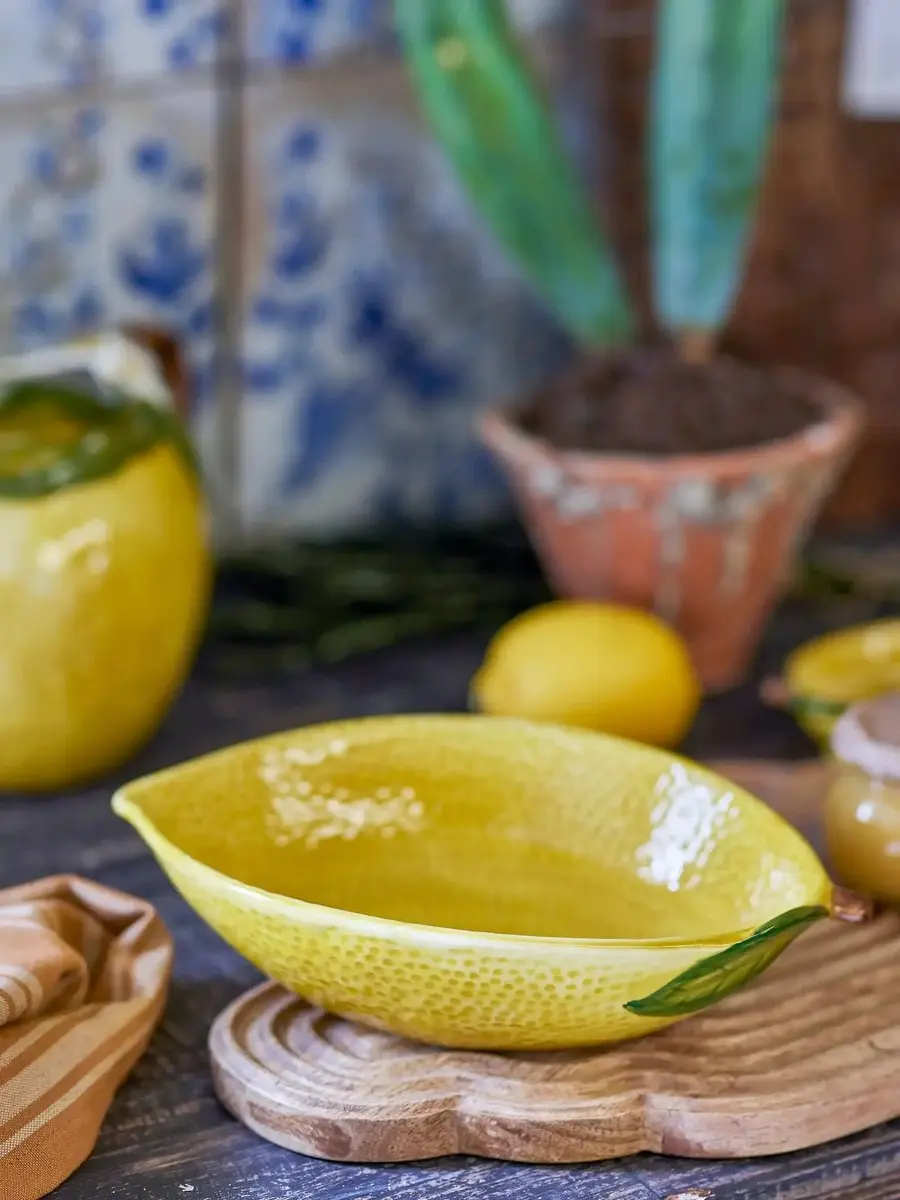 Bloomingville Schaal Aardewerk Limone 26cm - Geel