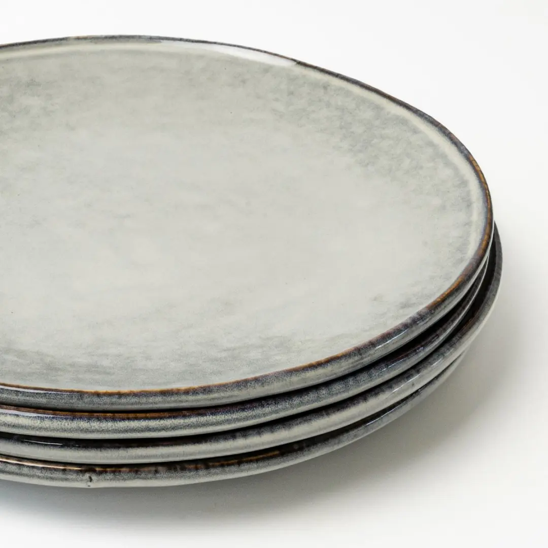 Dutch Rose Organic Borden Set 4 Stuks - Ø26,5cm - Creme