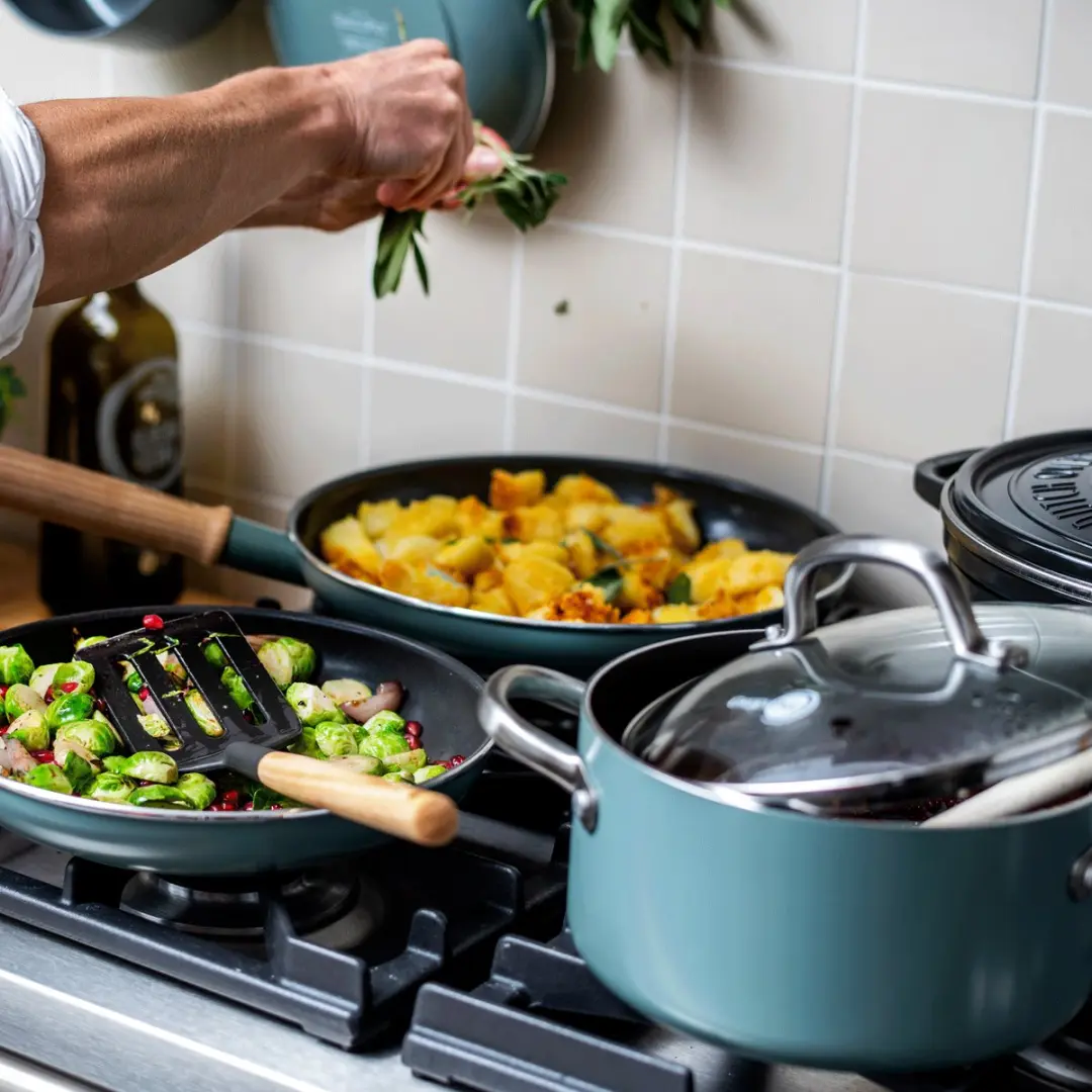 GreenPan Mayflower 5-delig Pannenset PFAS-vrij - Scandinavisch Blauw