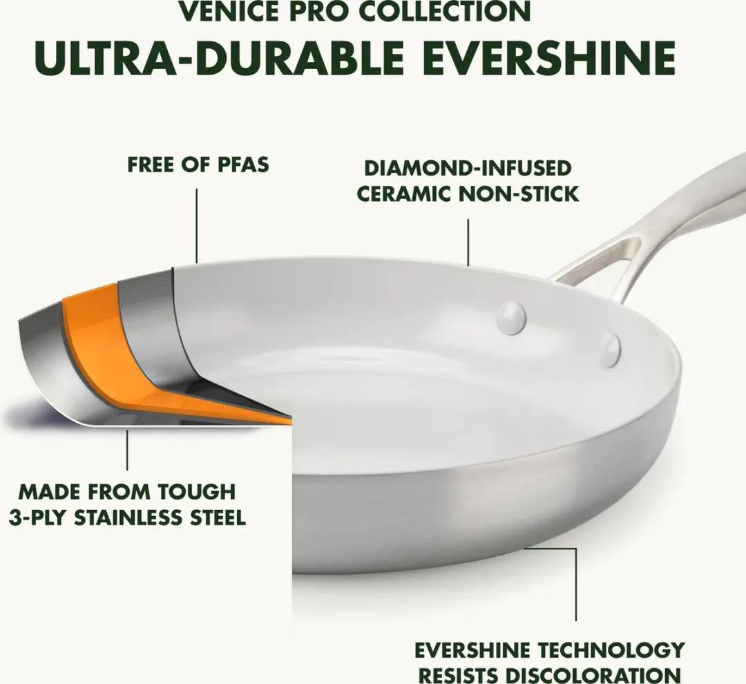 GreenPan Venice Pro Evershine Chef's Pan 24cm - 3.4L - Zilver - afbeelding 6 van 6