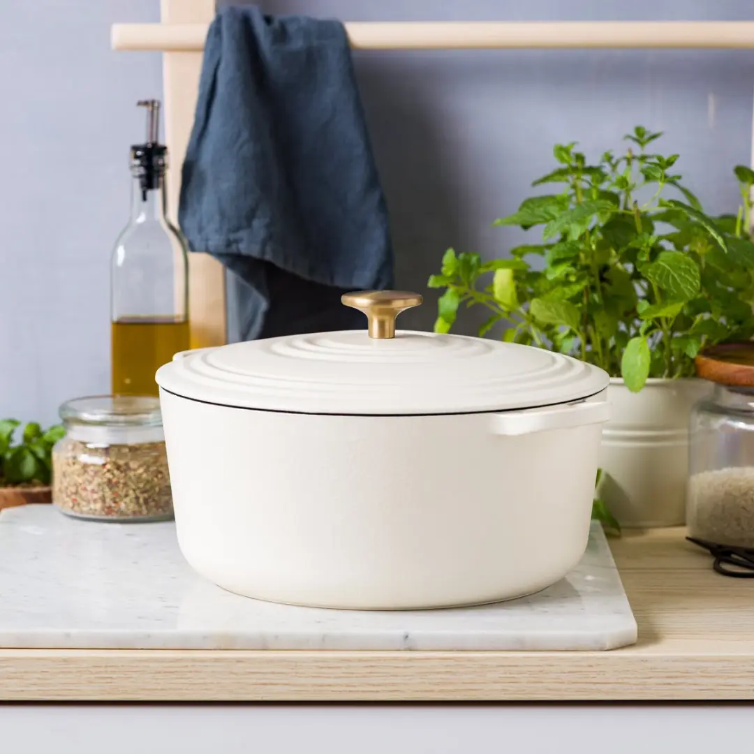 BK Bourgogne Braadpan Gietijzer 28cm - Cream White - afbeelding 6 van 6