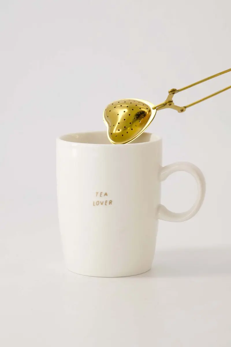 Zusss Theemok Tea Lover - Wit/Goud