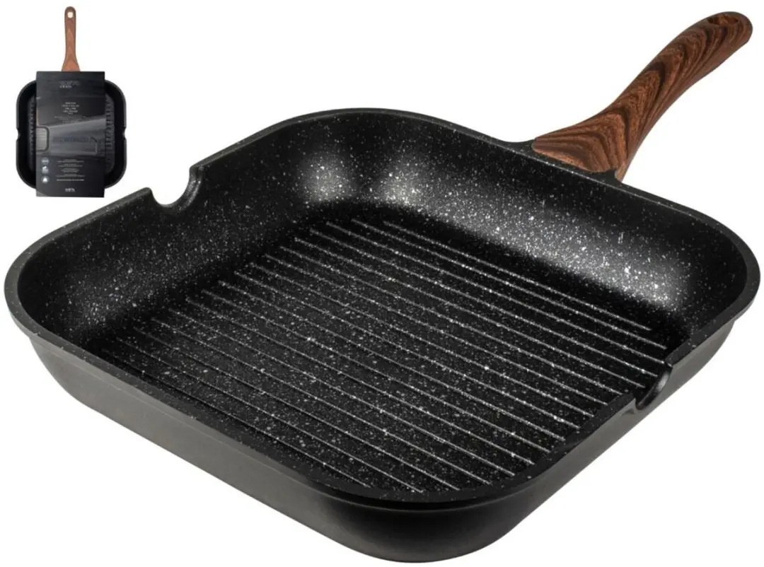 Gusta Granito Fuerte Stone Grillpan 28cm - Zwart/Bruin