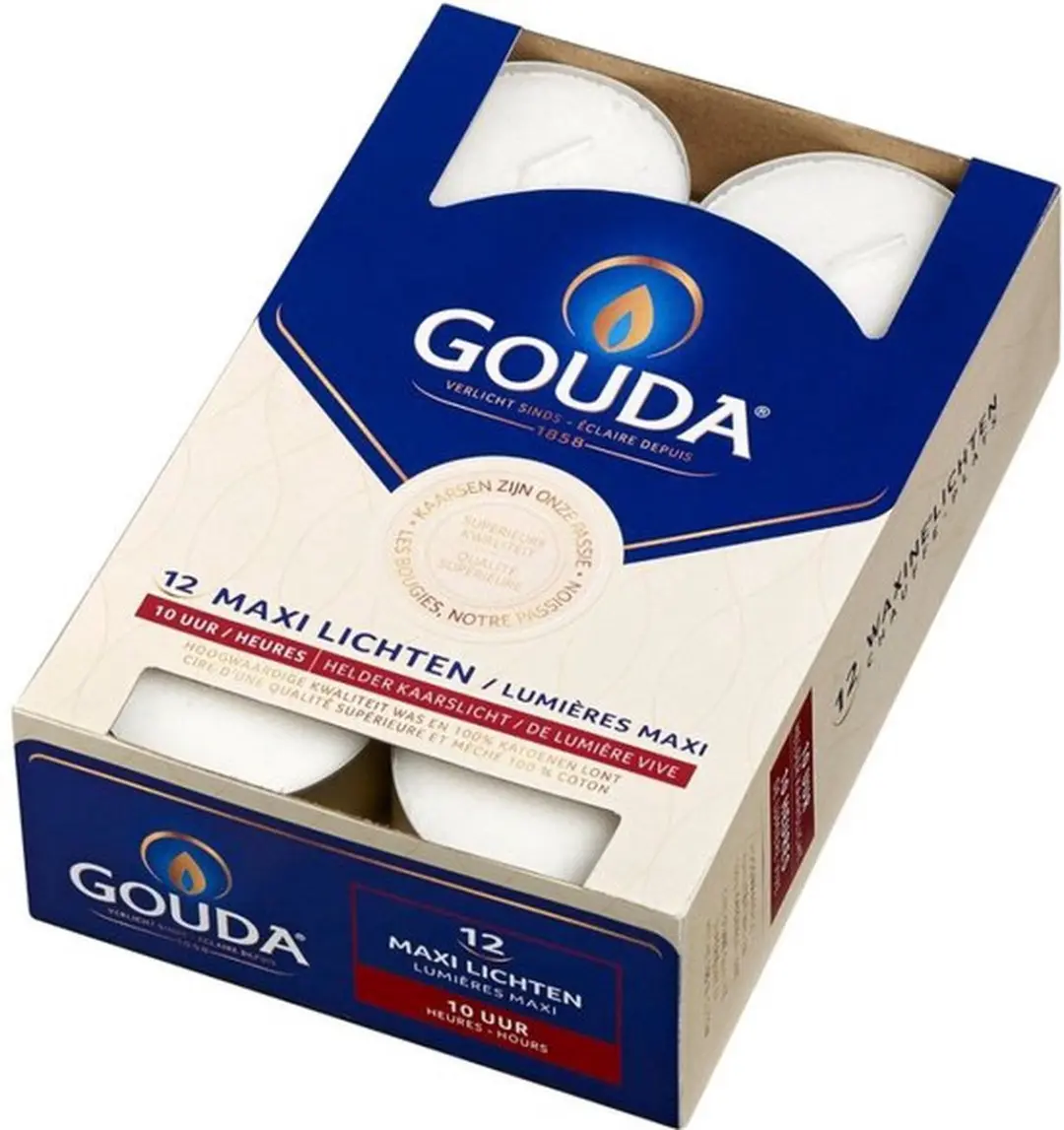 Gouda Maxi Waxinelichtjes 10 Branduren