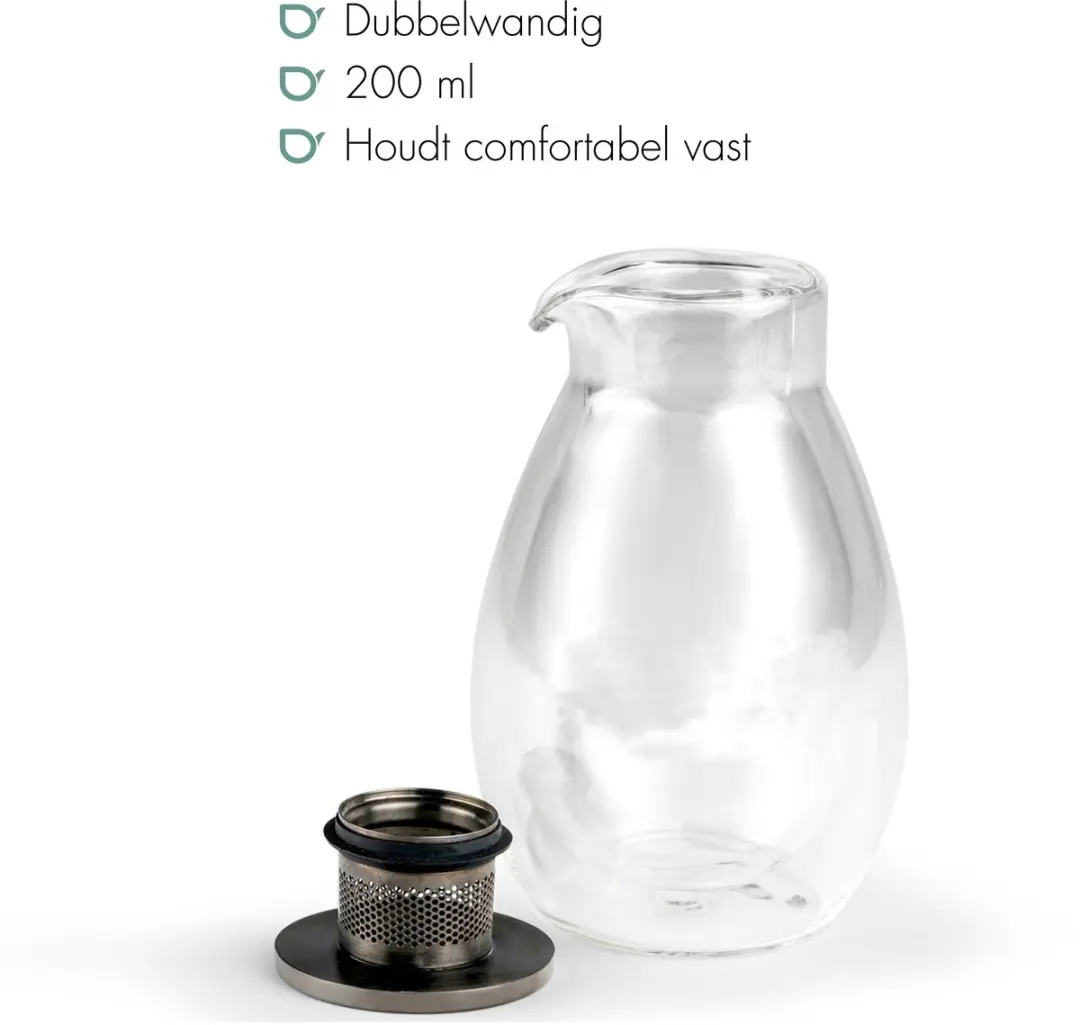 Bredemeijer Teamaster Dubbelwandig 200ml - Theepot Glas - Transparant