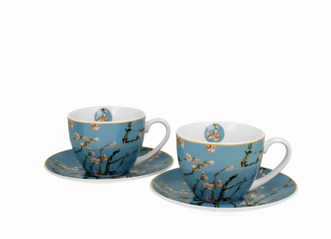 Van Gogh Amandelbloesem Kopjes met Schotels - 270ml - 2 Stuks