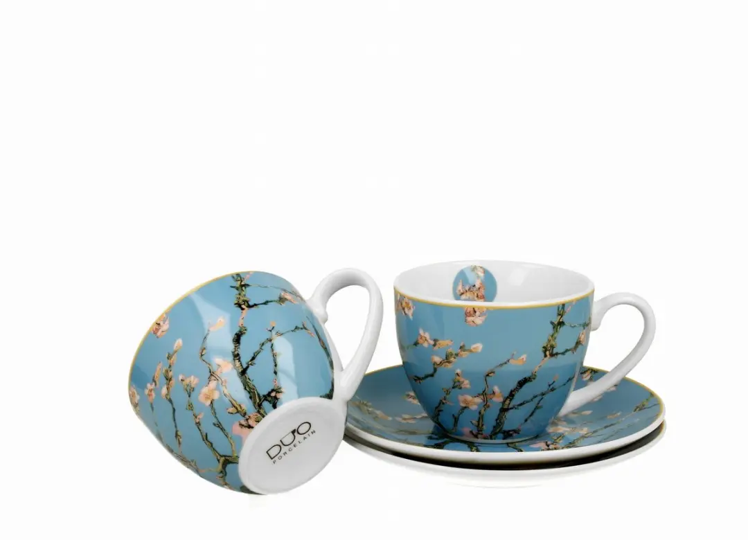 Van Gogh Amandelbloesem Kopjes met Schotels - 270ml - 2 Stuks