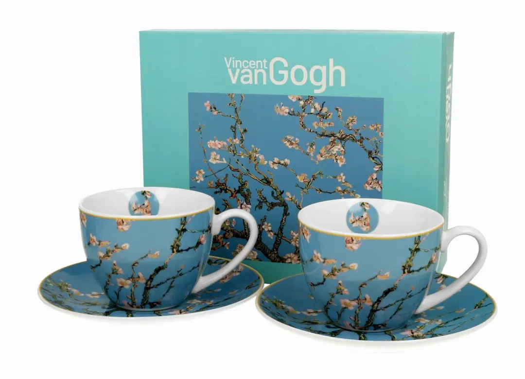 Van Gogh Amandelbloesem Kopjes met Schotels