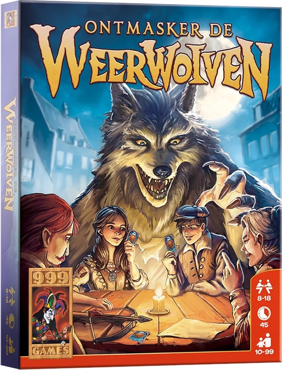 999 Games Ontmasker de Weerwolven Basisspel - Kaartspel - 8-18 Spelers
