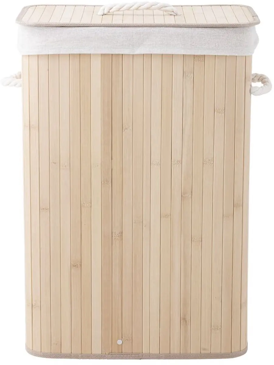 Sealskin Bamboo Wasmand met Deksel 56L - Natuurlijk Bruin