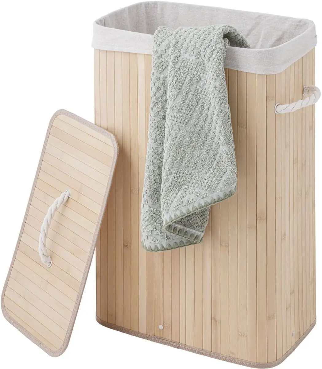 Sealskin Bamboo Wasmand met Deksel 56L - Natuurlijk Bruin - afbeelding 6 van 6