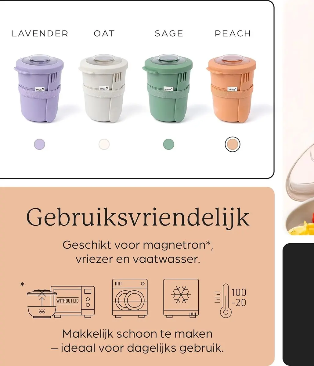 Amuse Tylla Duo Lunchbox 0.6L - 2 Bekers - Oranje