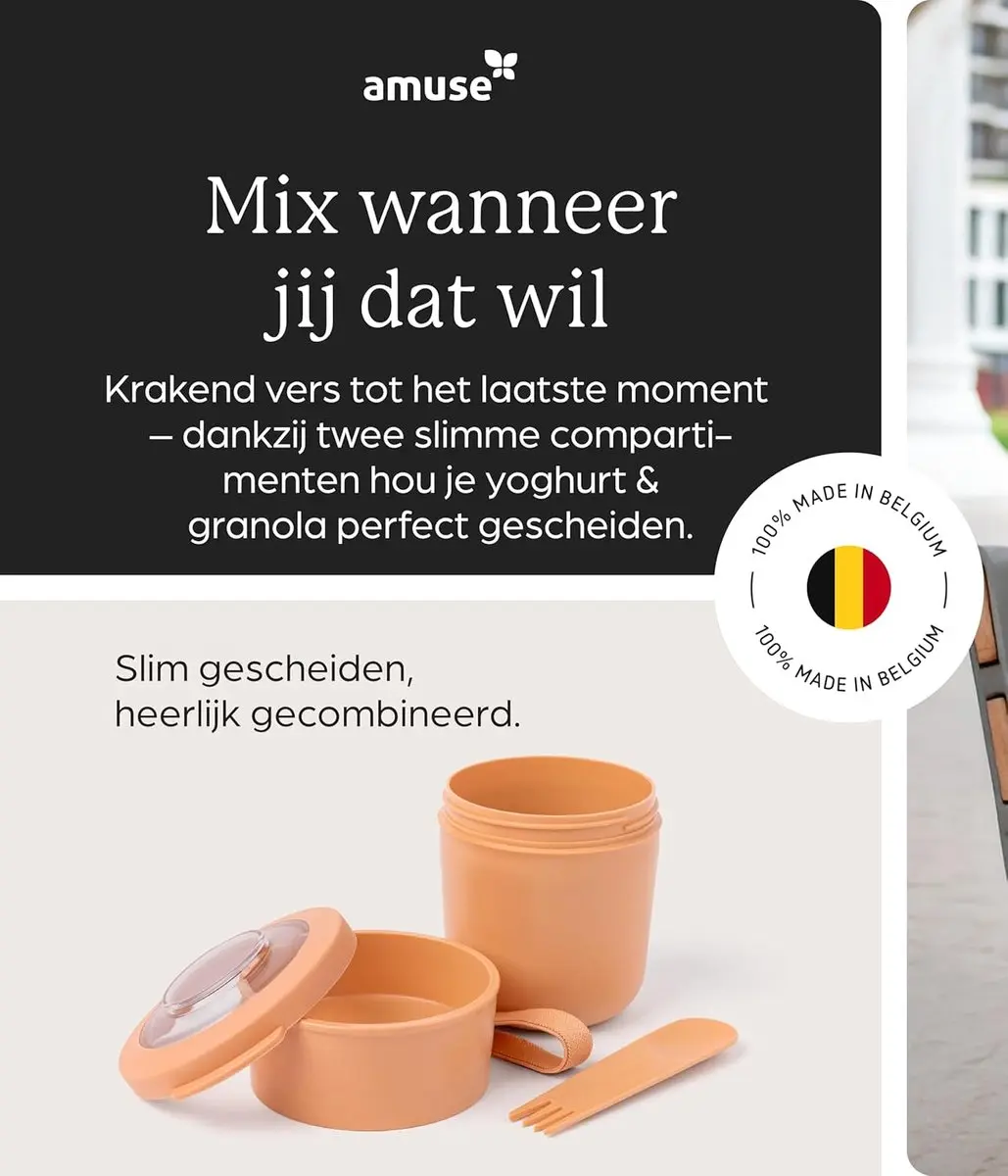 Amuse Tylla Duo Lunchbox 0.6L - 2 Bekers - Oranje - afbeelding 6 van 6