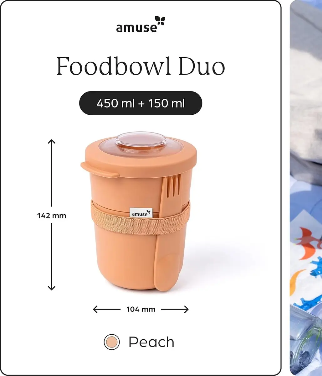 Amuse Tylla Duo Lunchbox 0.6L - 2 Bekers - Oranje