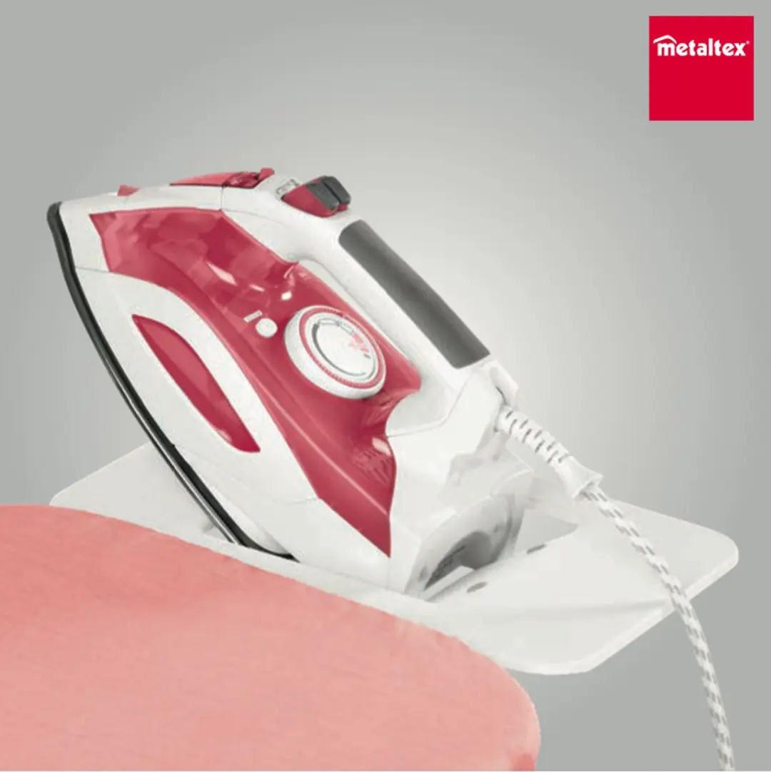 Metaltex Kuma Strijkplank 418033 - 110x34cm - Roze/Grijs