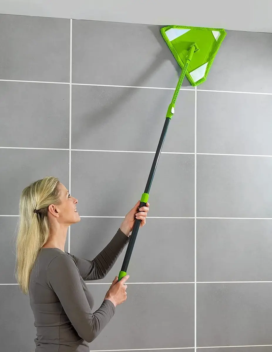 Wenko Triangel Vloer- en Tegelwisser 28x68-160cm - Zwart