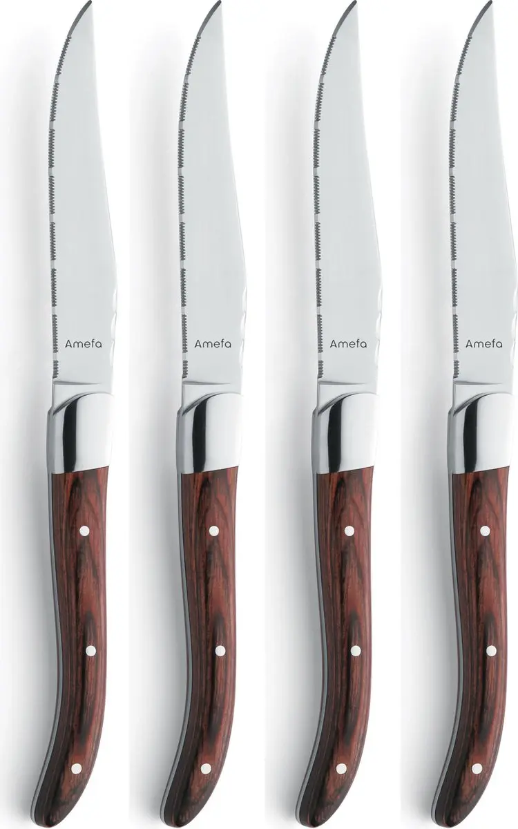 Amefa Royal Steak Steakmessen 4-delig - Maroon Brown