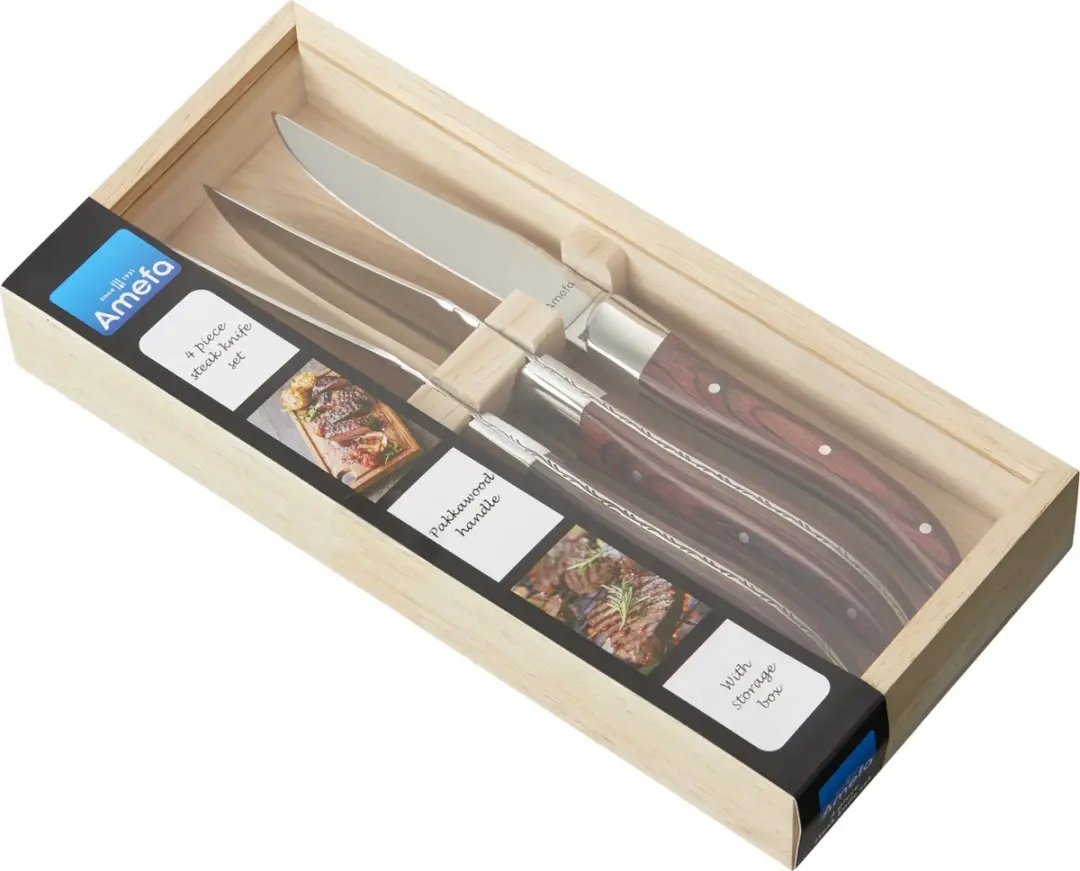 Amefa Royal Steak Steakmessen 4-delig - Maroon Brown