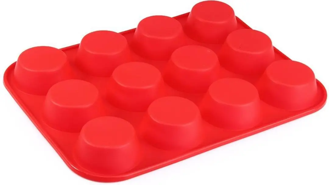 La Cucina Siliconen Muffinvorm - 12 Stuks - Rood