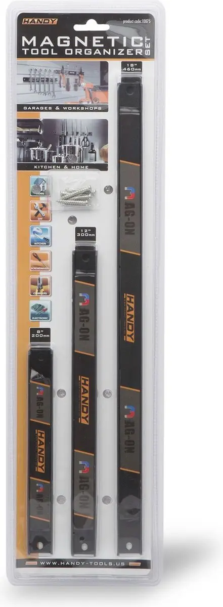 Handy 10875 Messenmagneetstrip Zwart - 3 Stuks
