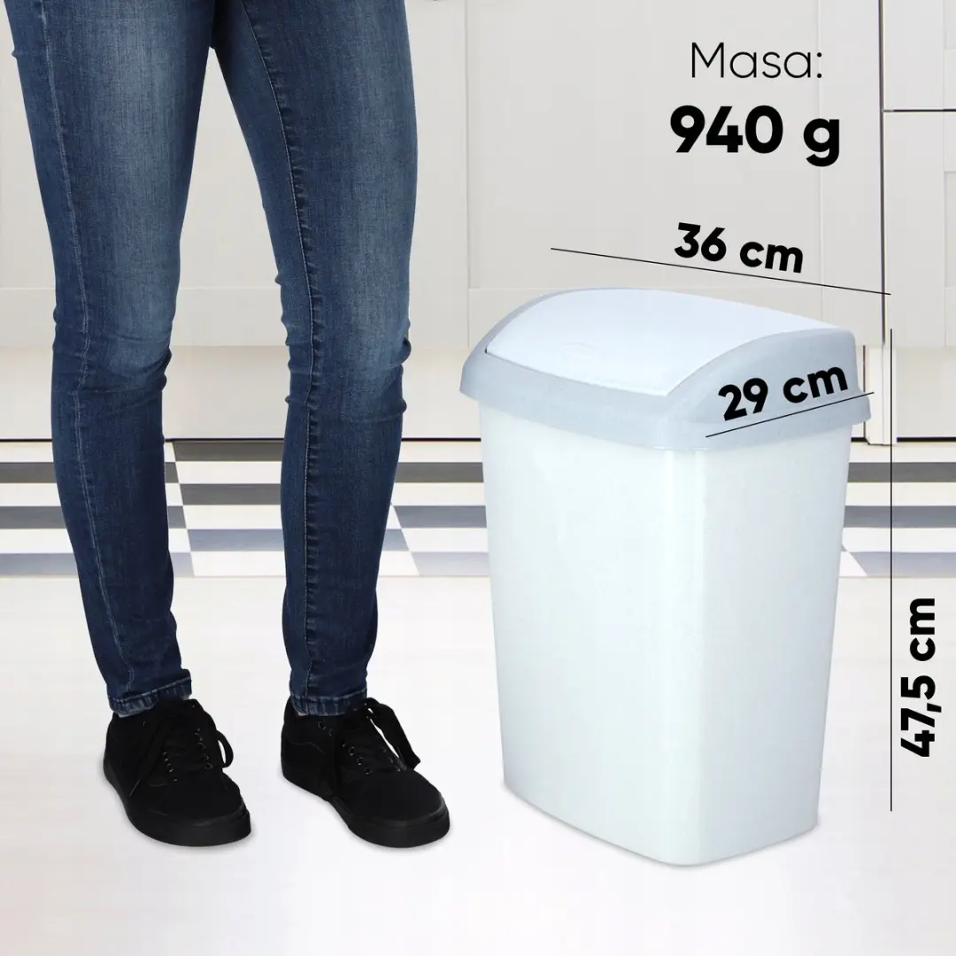 Curver Dominik Prullenbak 25L - Marmorkleur