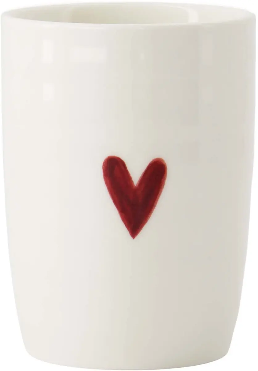 Zusss Koffiemok Hartje - Wit/Rood