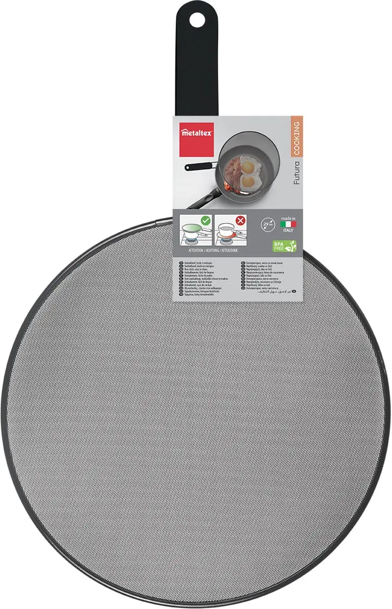 Metaltex Futura Line Antispatdeksel 29cm - Zwart