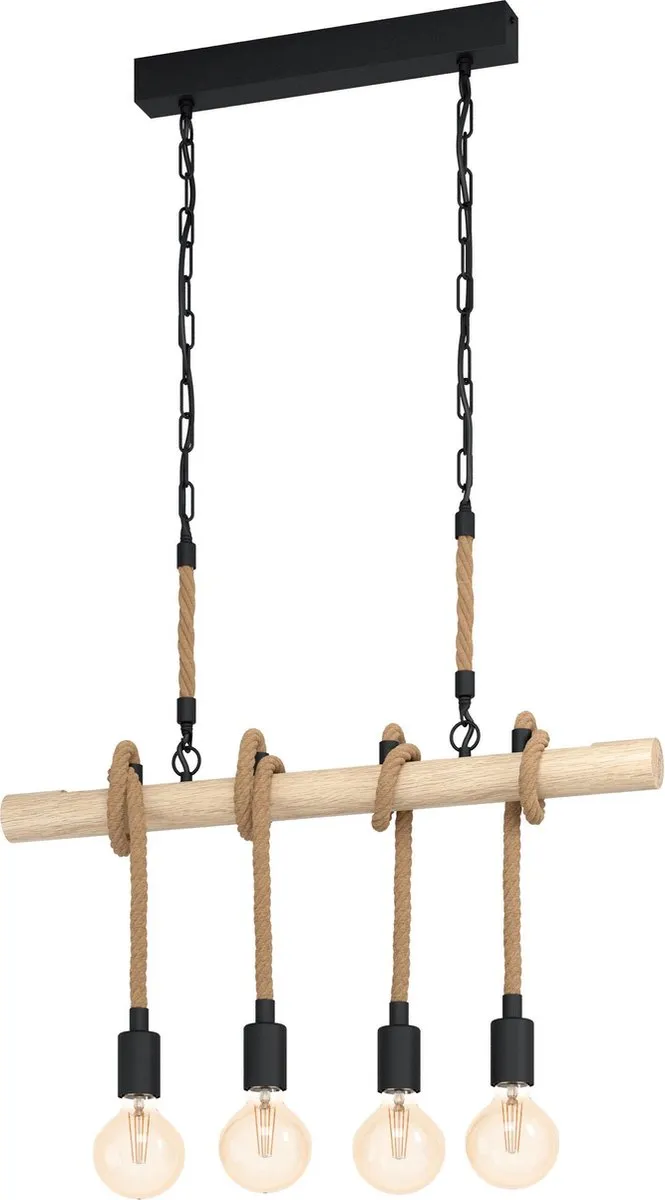 Eglo Youngstown Hanglamp E27 - 6 Lichtpunten - Zwart/Bruin