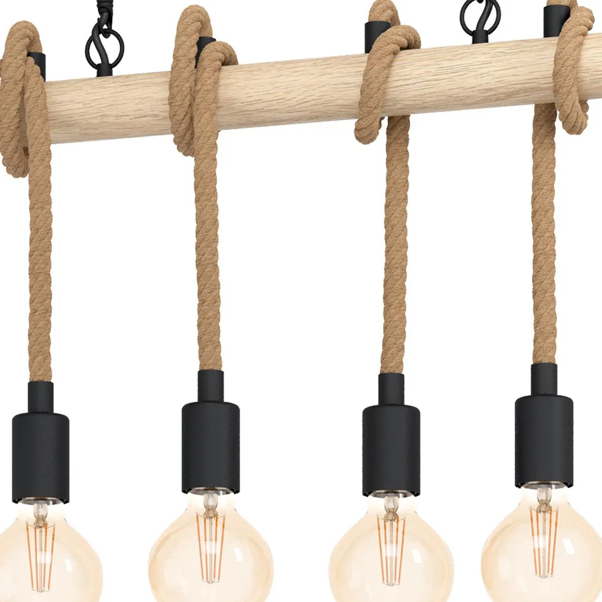 Eglo Youngstown Hanglamp E27 - 6 Lichtpunten - Zwart/Bruin