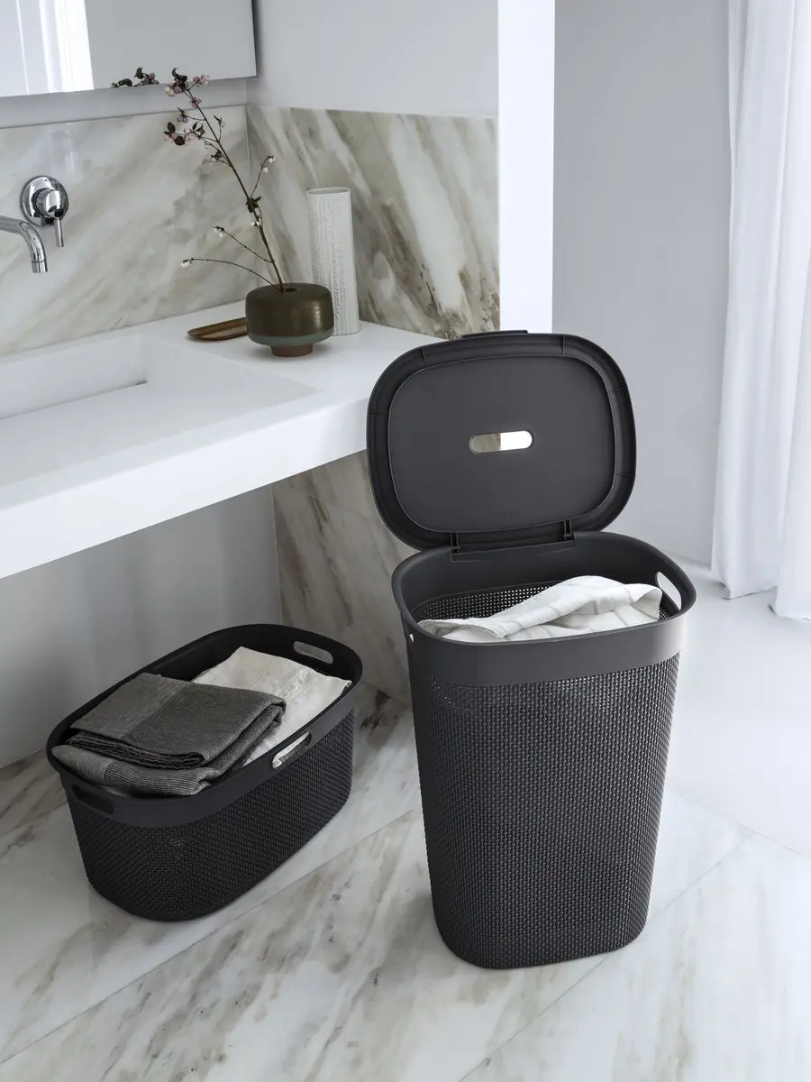 Curver Filo Wasmand met deksel 55L - 2 Stuks - Antraciet