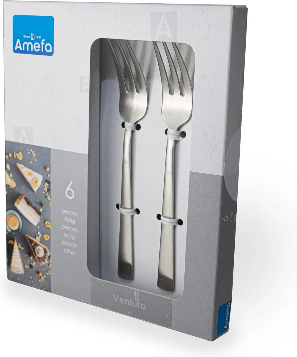 Amefa Ventura-6 Taartvorkjes 6 Stuks - Zilver - afbeelding 6 van 6