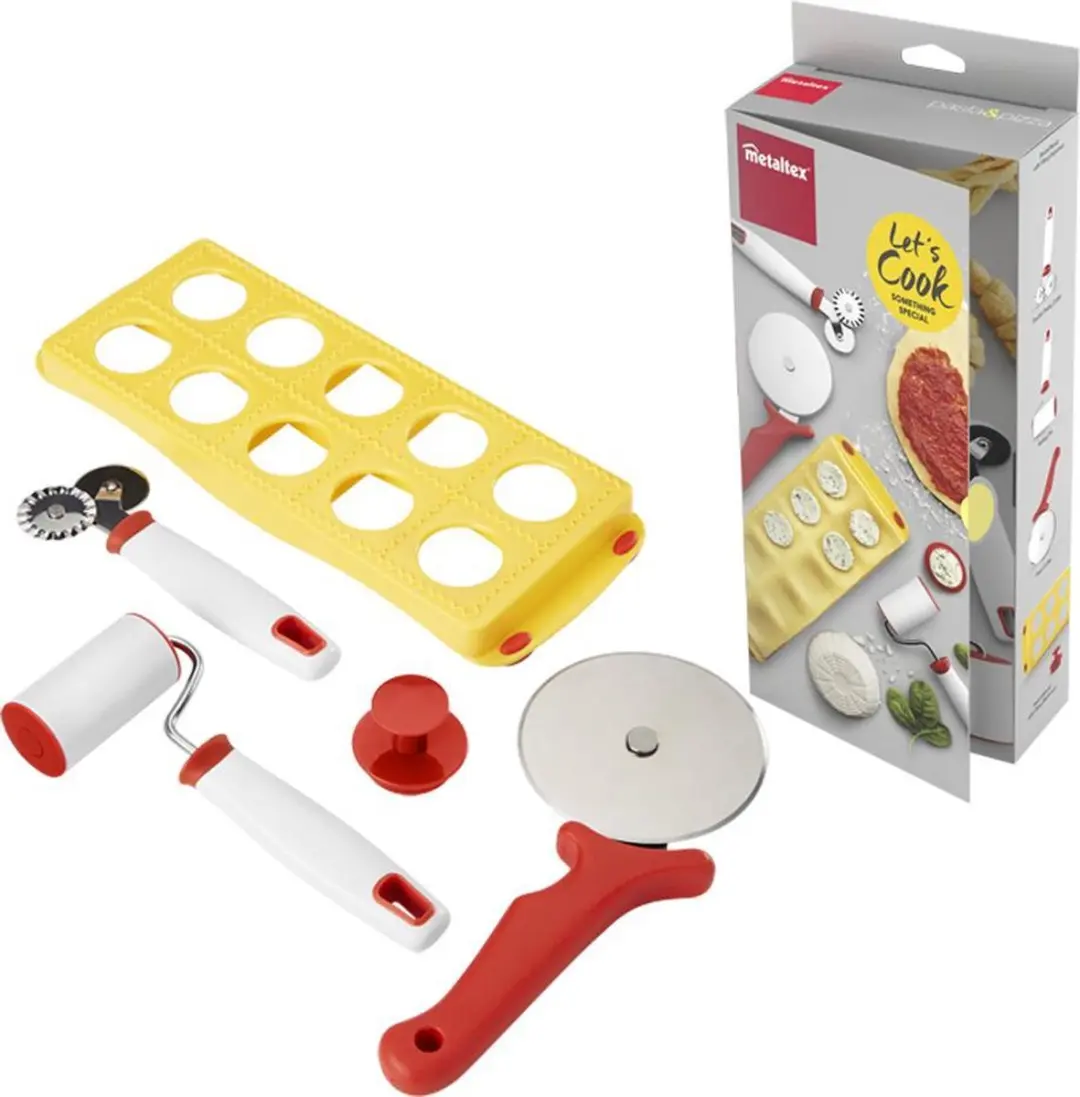 Metaltex Deko Food Line Pasta & Pizza Set - 5 Stuks - Verschillende kleuren