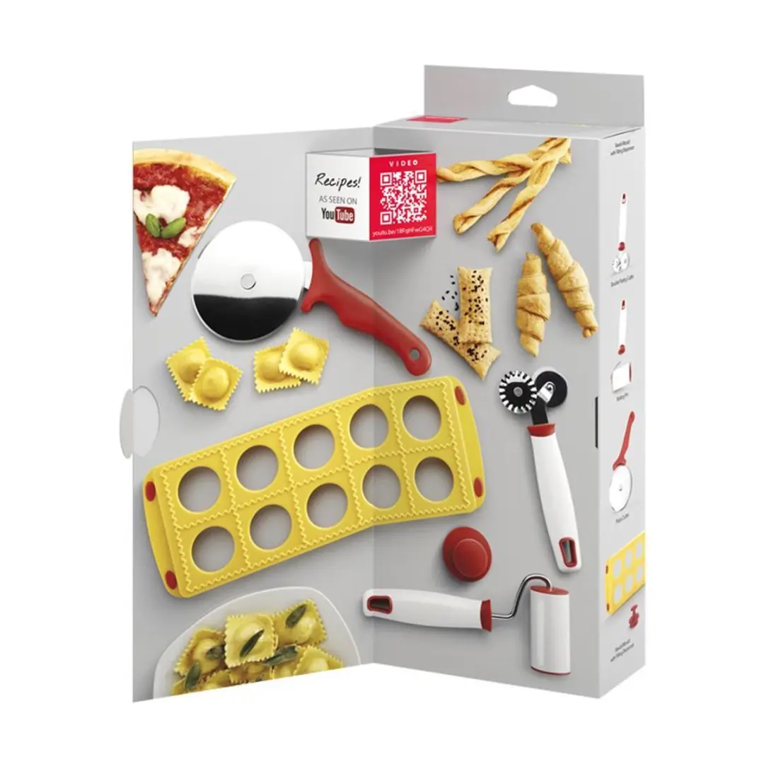 Metaltex Deko Food Line Pasta & Pizza Set - 5 Stuks - Verschillende kleuren