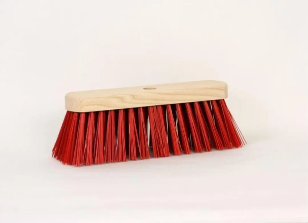 Luva straatbezem hout kunstvezel rood 29cm