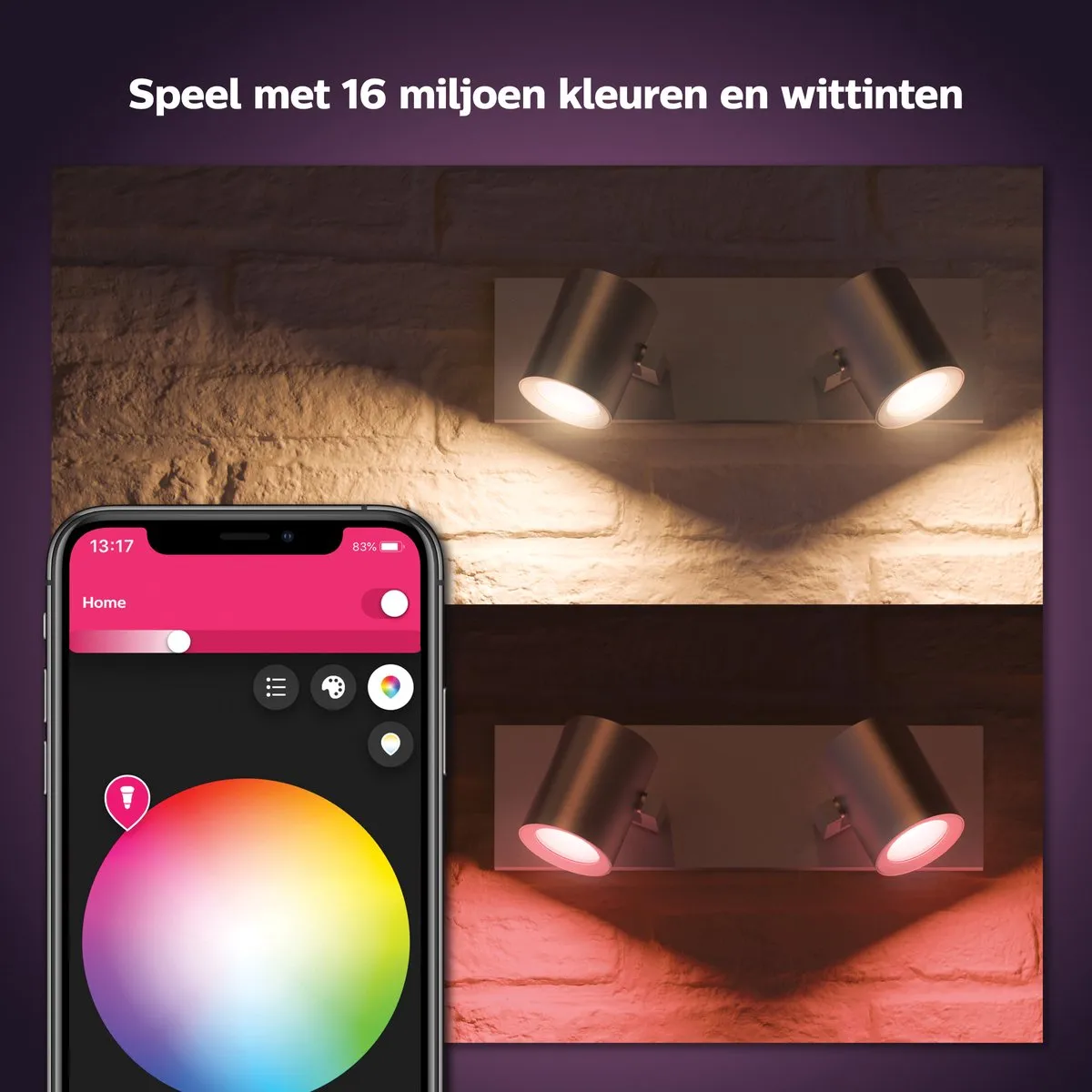 Philips Hue Argenta Opbouwspot 2-spots - Aluminium