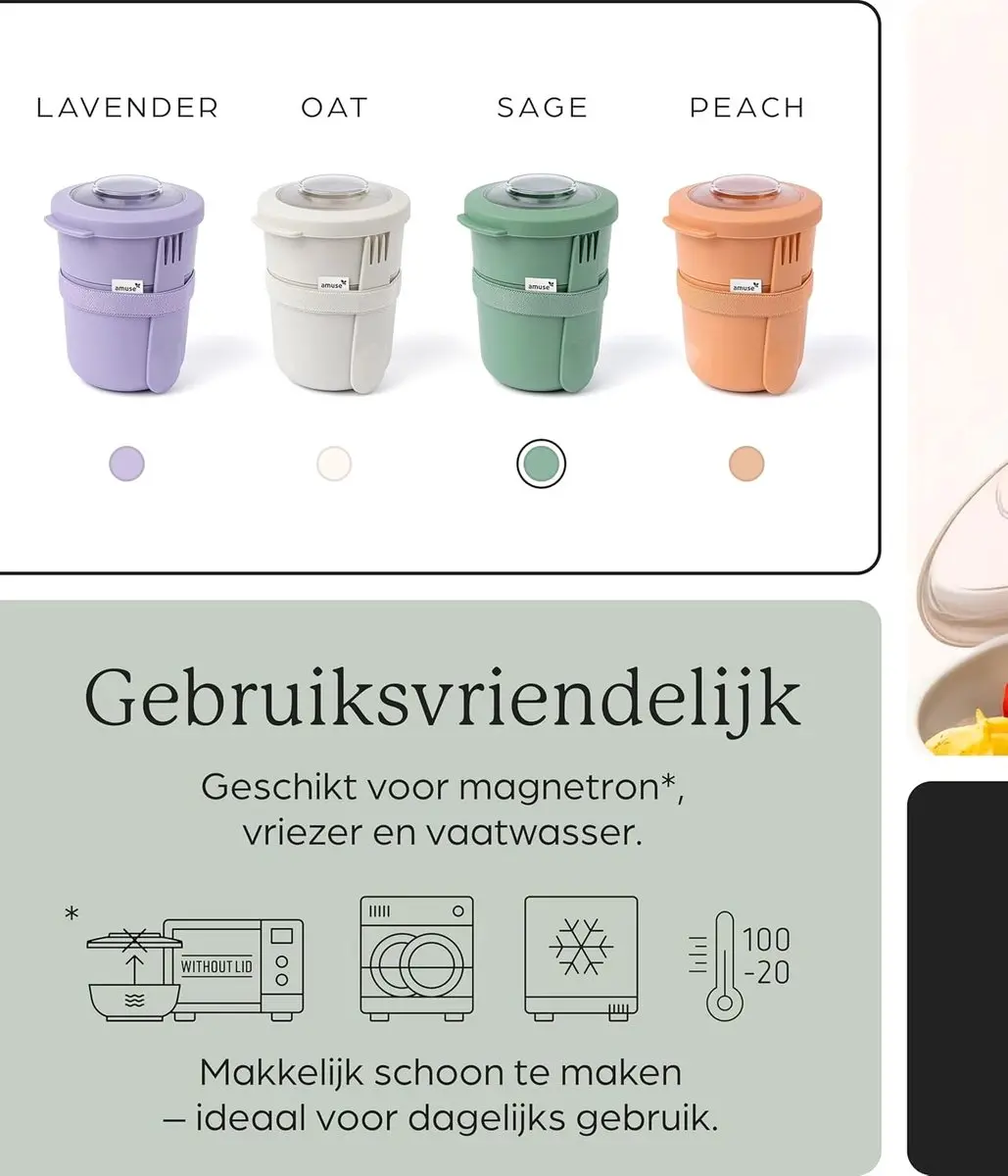 Amuse Tylla Duo Sage Lunchbox 0.6L - 2 Vakken - Groen