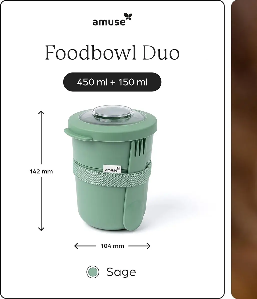 Amuse Tylla Duo Sage Lunchbox 0.6L - 2 Vakken - Groen