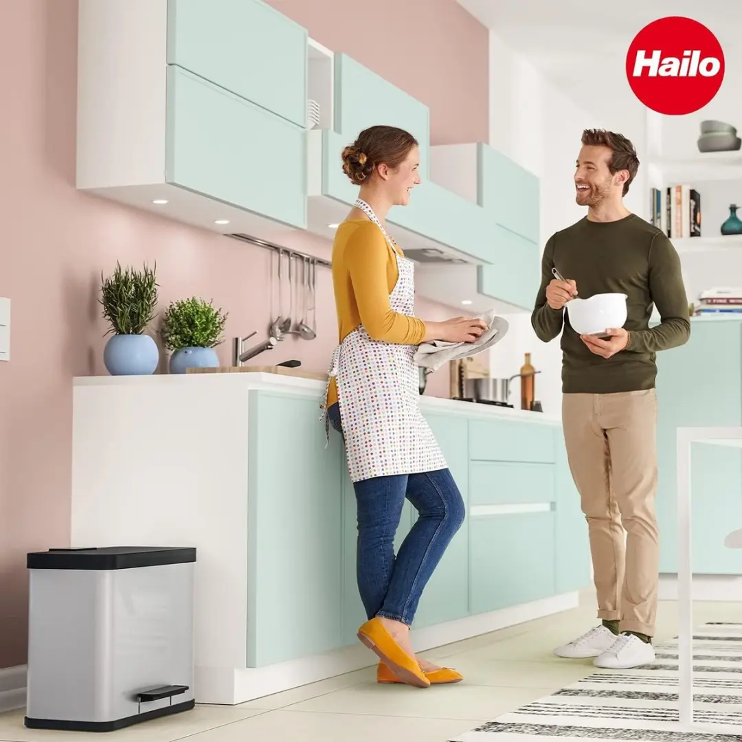 Hailo Öko Duo Plus L Prullenbak 26L - 2 Vakken RVS