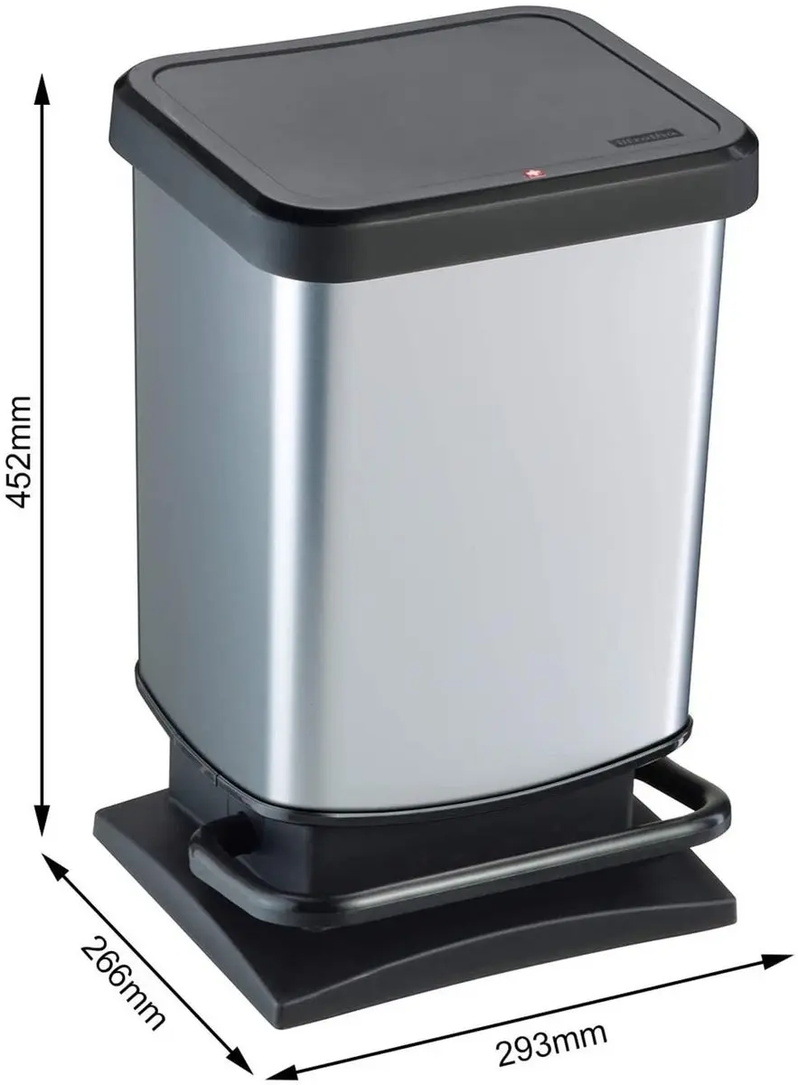 Rotho Paso Pedaalemmer 20L - Zilver Metallic