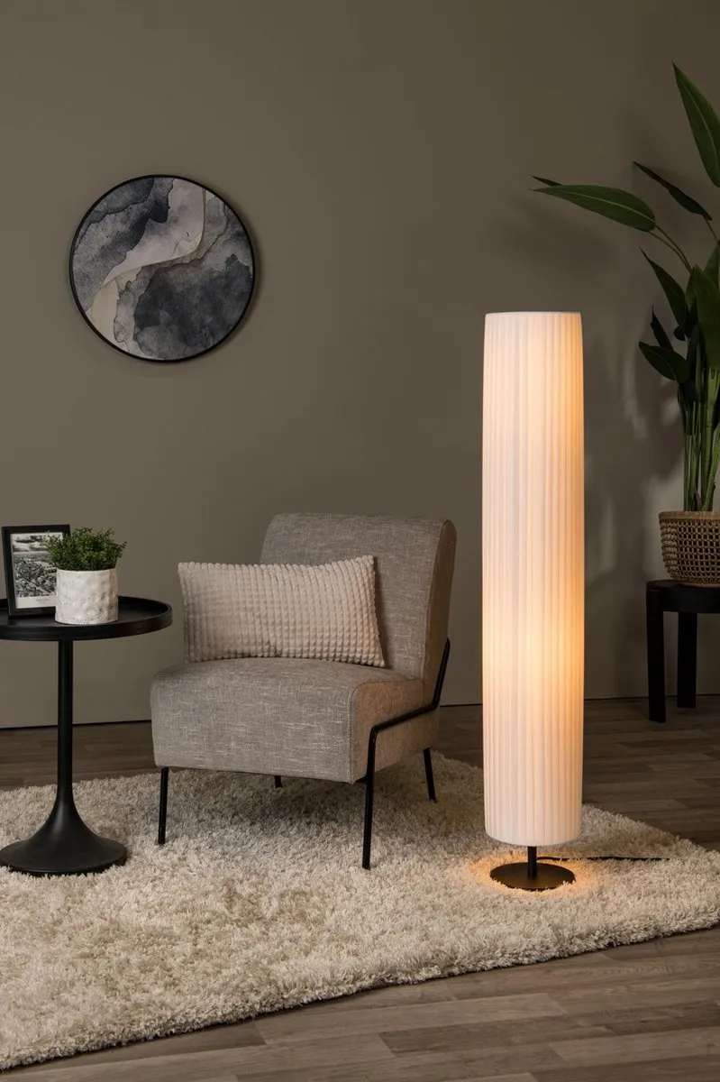 Lucide FOLD Vloerlamp Ø20cm - 2xE27 - Wit