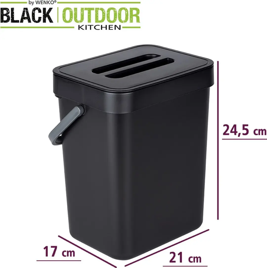 Wenko Tago 55027100 Afvalbak - 5L Zwart