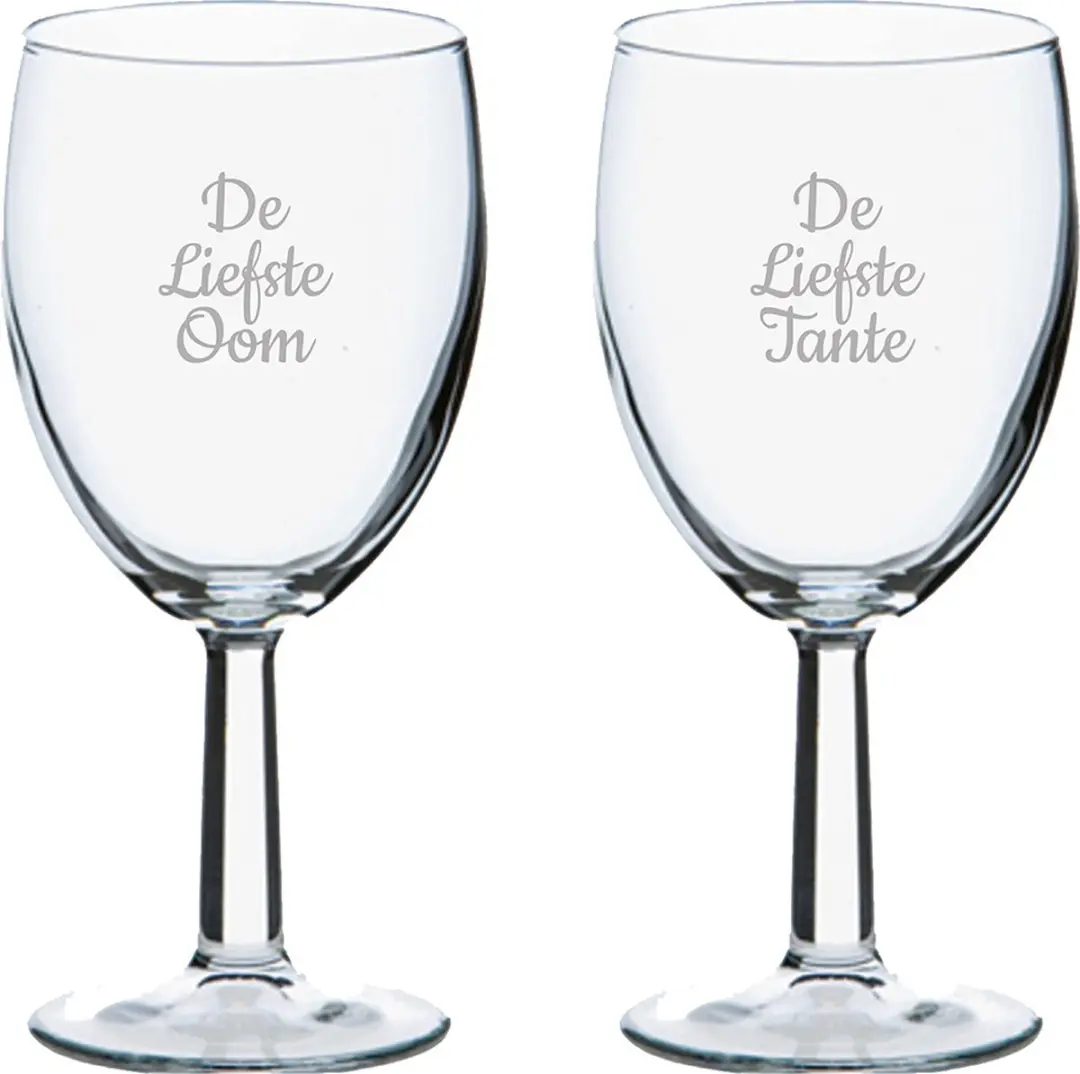 Royal Leerdam De Liefste Tante De Liefste Oom Gegraveerd Wijnglas 24,5cl