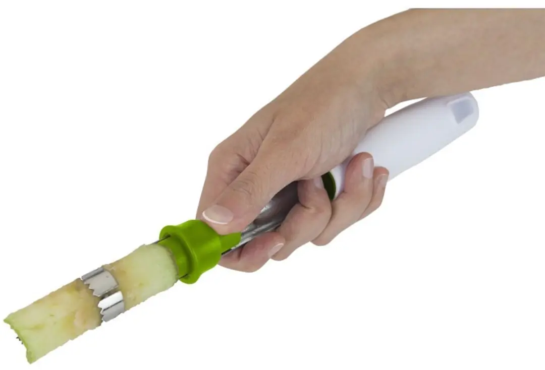 Metaltex Appelboor 28cm RVS - Wit/groen/zilver