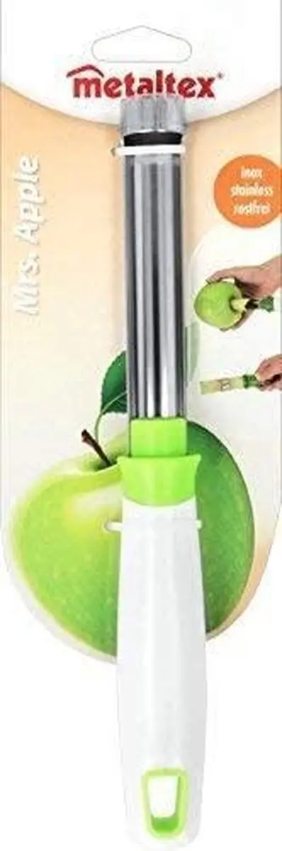 Metaltex Appelboor 28cm RVS - Wit/groen/zilver