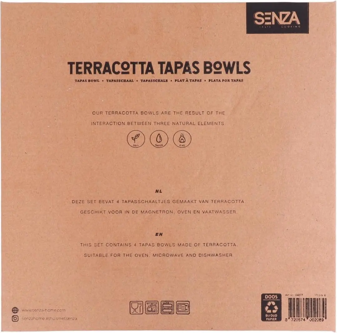 Senza Terracotta Triangel Schaaltjes - 4 Stuks - Multicolor
