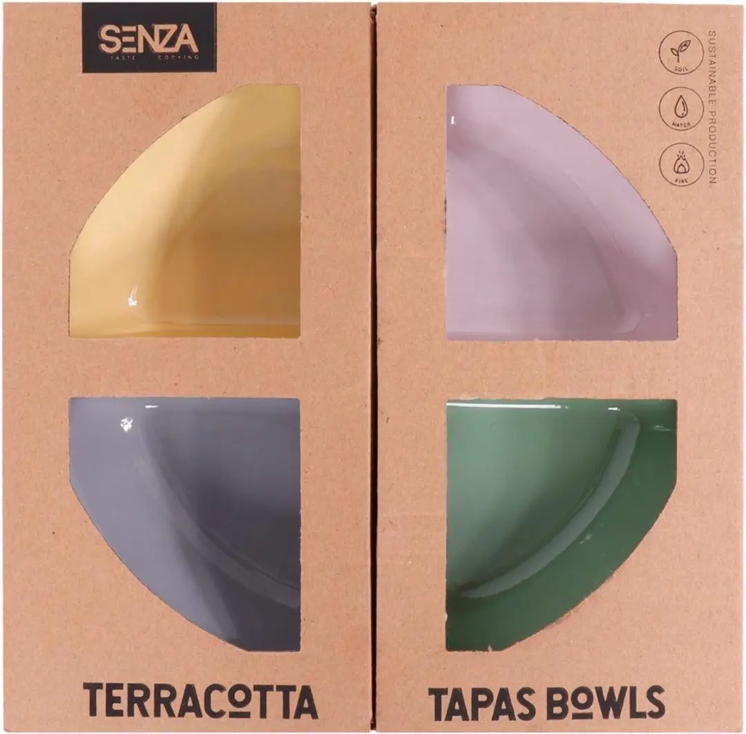 Senza Terracotta Triangel Schaaltjes - 4 Stuks - Multicolor