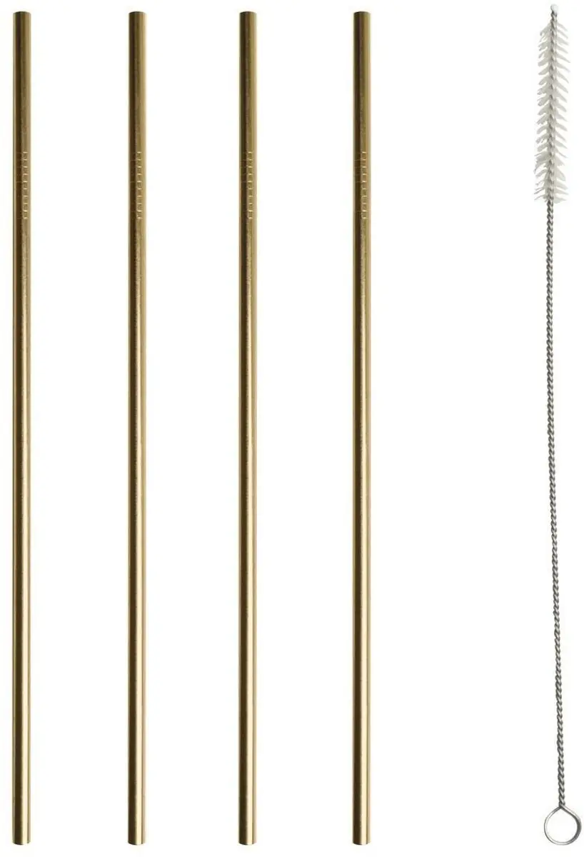 Gusta RVS Rietjes - Goud - 4 Stuks