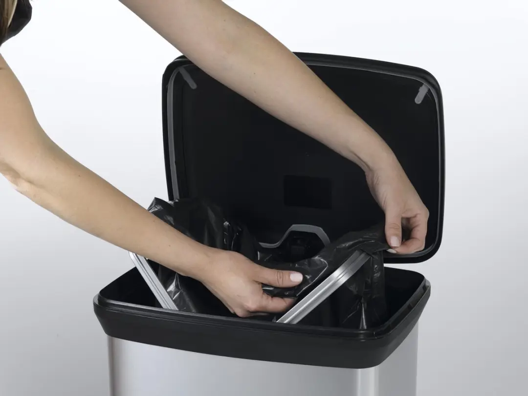 Curver Decobin Prullenbak 50L - 2 Stuks - Zilver Metallic