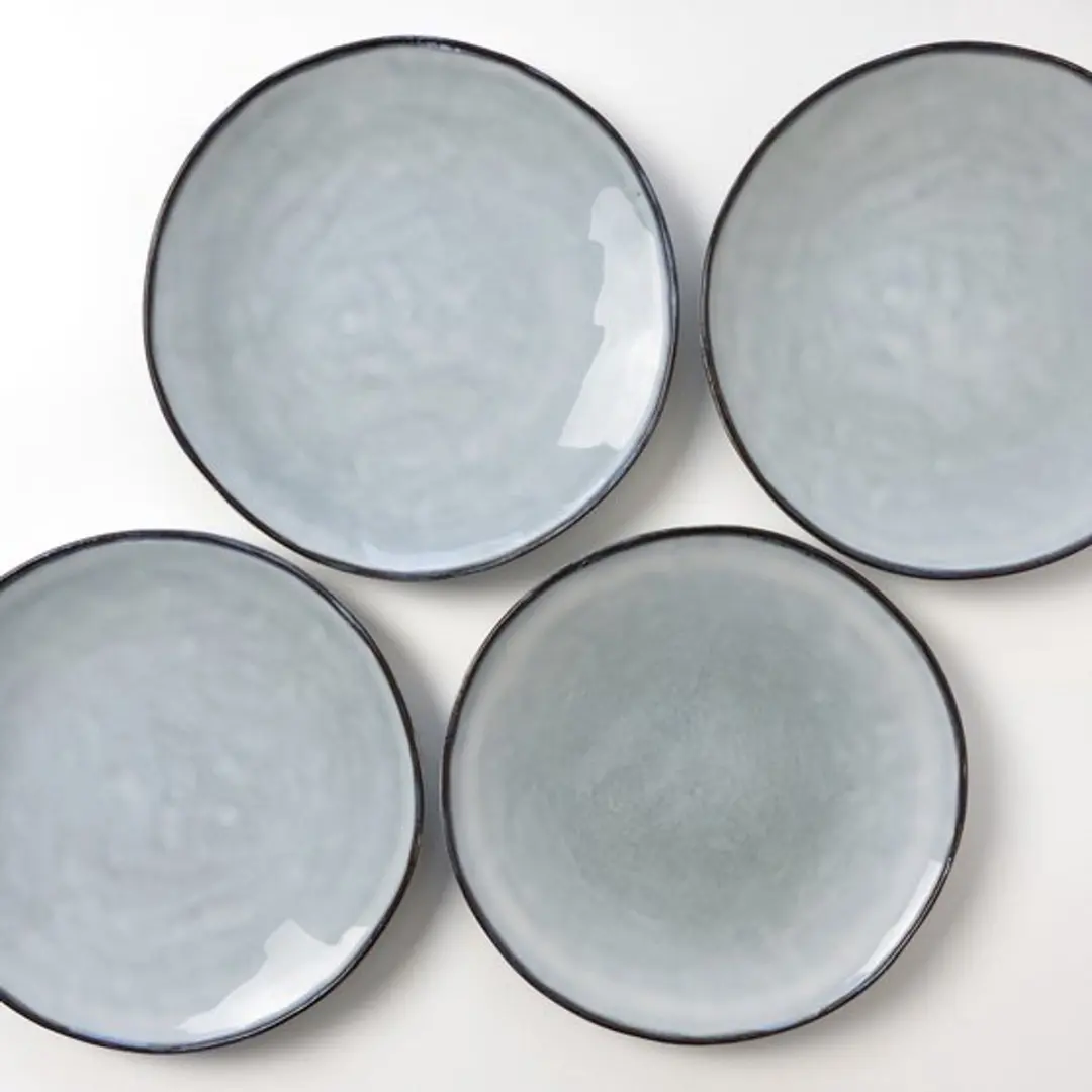 Dutch Rose Organic Borden Set 4 Stuks Ø26,5cm - Blauw